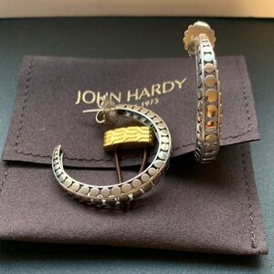 John Hardy sterling silver  hoops from the dot collection.
